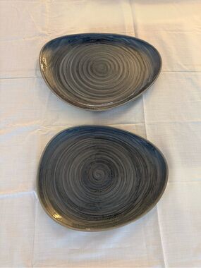 RAK porcelain rakstone Gray Spiral Reactive Glaze Serve Plates - Set of 2